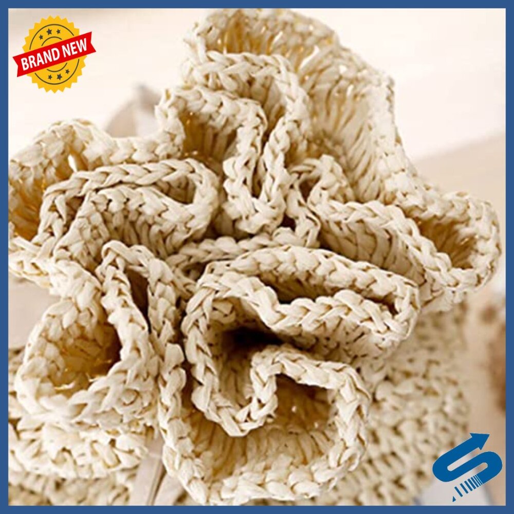 Straw Woven Drawstring Backpack with Leather Stra… - image 6